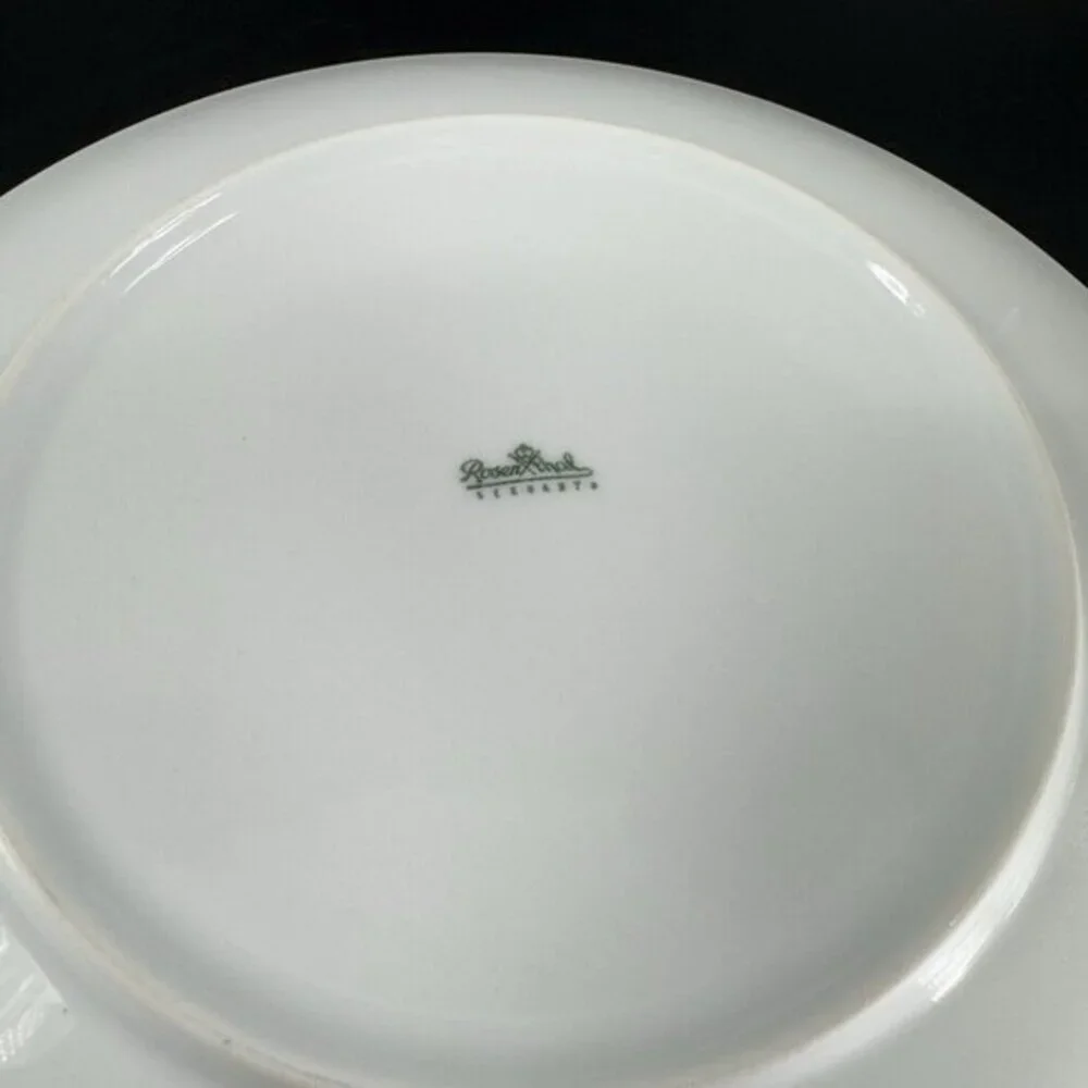 Rosenthal Germany 3680 White Gold Band Black Lines Dish Plate 9.75Inch Set 3 VTG